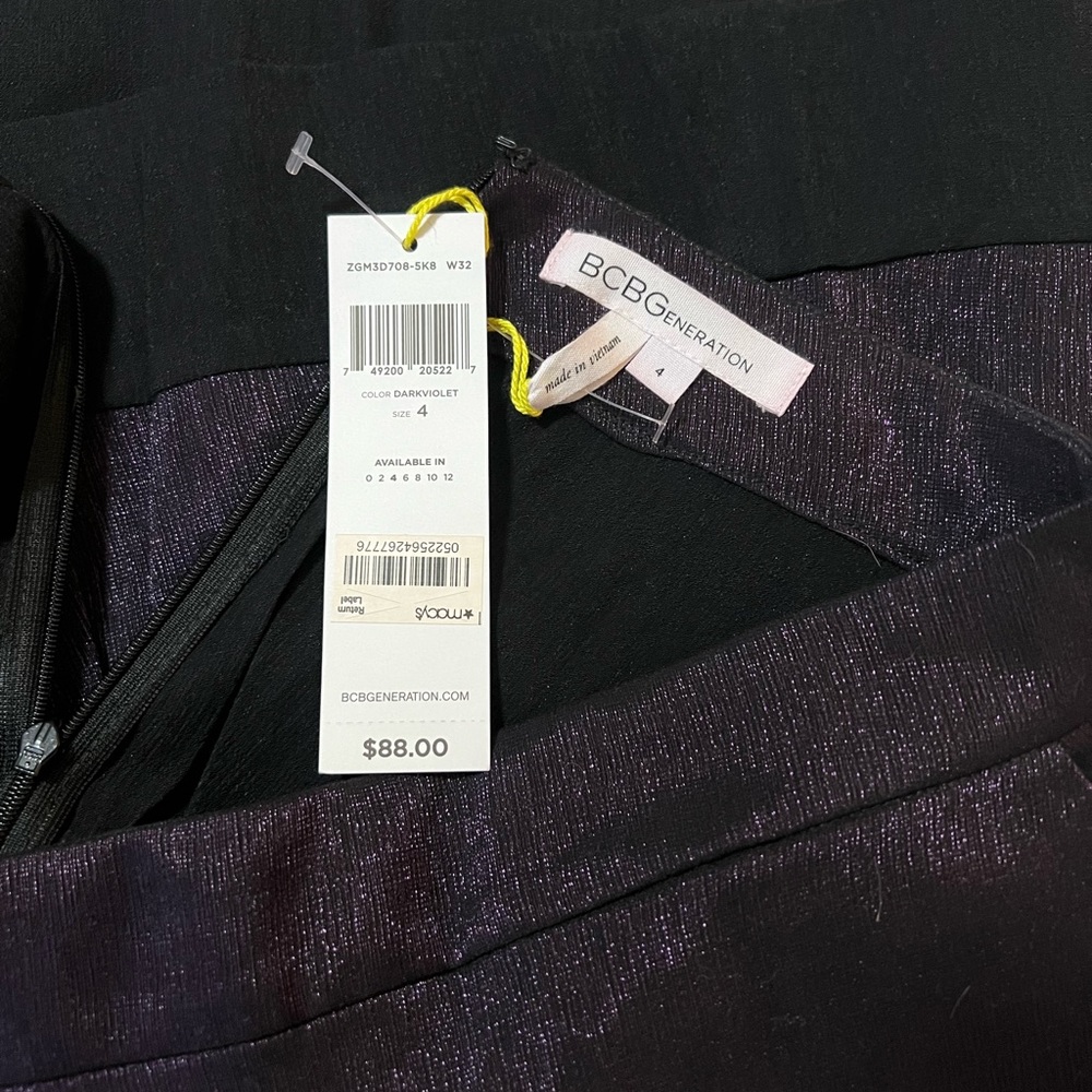 BCBGeneration NWT metallic purple black skirt 4